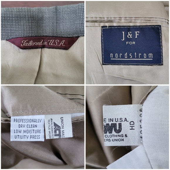 Nordstrom J&F Men's Suit Jacket Size 44R Olive Green 2-Button Closure - Picture 3 of 11